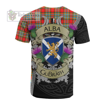Chattan Tartan Family Crest Cotton T-shirt Lion Rampant Royal Thistle Shield Celtic Inspired - Tartan Vibes Clothing