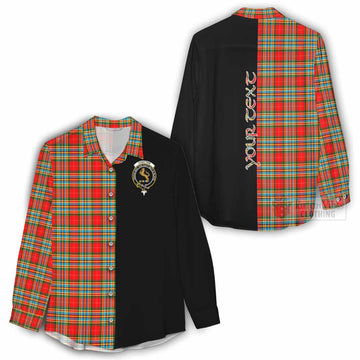 Chattan Tartan Women's Casual Shirt with Family Crest and Half Of Me Style