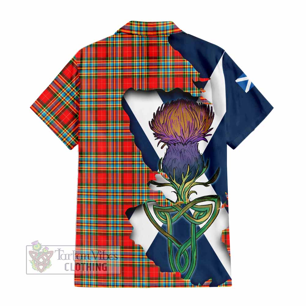 Chattan Tartan Family Crest Hawaiian Shirt Scottish Thistle Celtic Inspired - Tartan Vibes Clothing