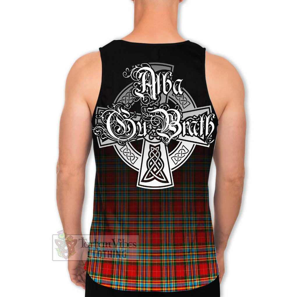 Tartan Vibes Clothing Chattan Tartan Men's Tank Top Featuring Alba Gu Brath Family Crest Celtic Inspired