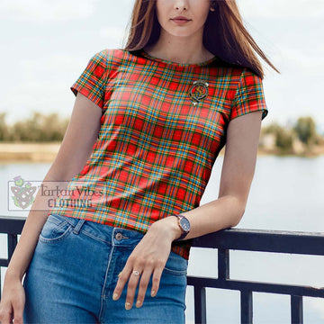 Chattan Tartan Cotton T-Shirt with Family Crest