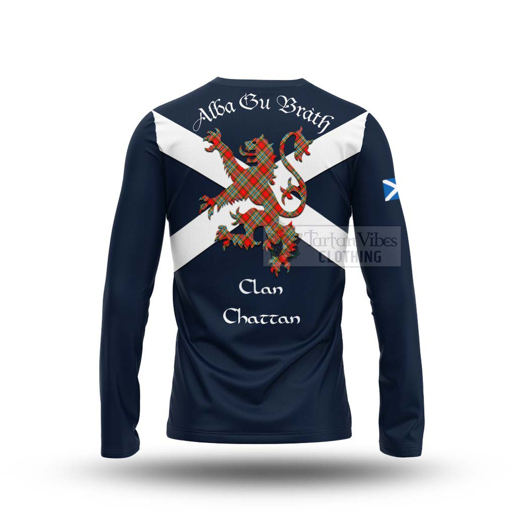 Tartan Vibes Clothing Chattan Tartan Lion Rampant Long Sleeve T-Shirt – Proudly Display Your Heritage with Alba Gu Brath and Clan Name