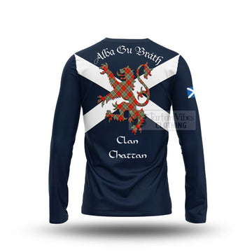 Chattan Tartan Lion Rampant Long Sleeve T-Shirt  Proudly Display Your Heritage with Alba Gu Brath and Clan Name