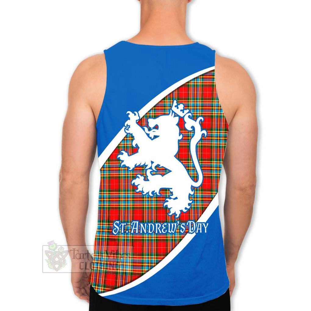 Tartan Vibes Clothing Chattan Family Crest Tartan Men's Tank Top Celebrate Saint Andrew's Day in Style