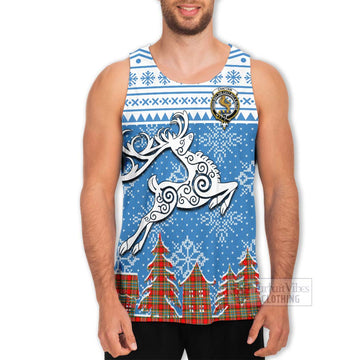 Chattan Clan Christmas Men's Tank Top Celtic Reindeer Style