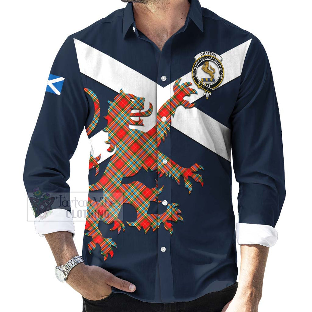 Tartan Vibes Clothing Chattan Tartan Lion Rampant Long Sleeve Button Shirt – Proudly Display Your Heritage with Alba Gu Brath and Clan Name