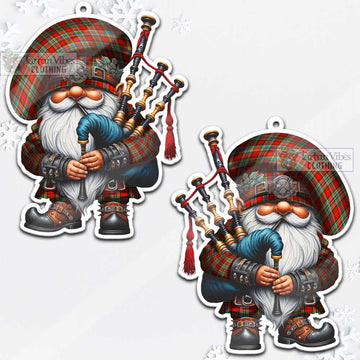 Chattan Tartan Bagpiper Gnome Christmas Ornament