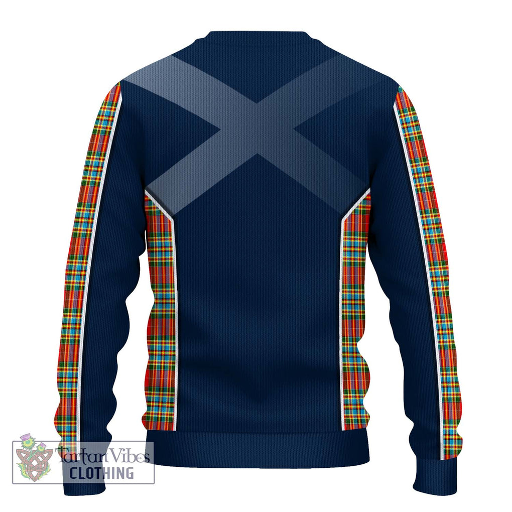 Chattan Tartan Knitted Sweater with Family Crest and Lion Rampant Vibes Sport Style - Tartan Vibes Clothing