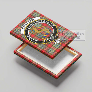 Chattan Tartan Canvas Print Wall Art with Family Crest