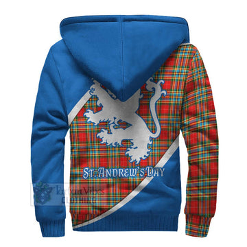 Chattan Family Crest Tartan Sherpa Hoodie Celebrate Saint Andrew's Day in Style