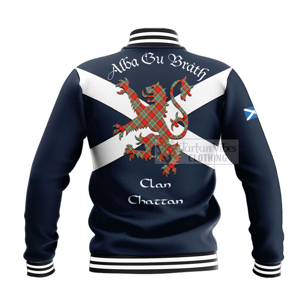 Tartan Vibes Clothing Chattan Tartan Lion Rampant Baseball Jacket – Proudly Display Your Heritage with Alba Gu Brath and Clan Name