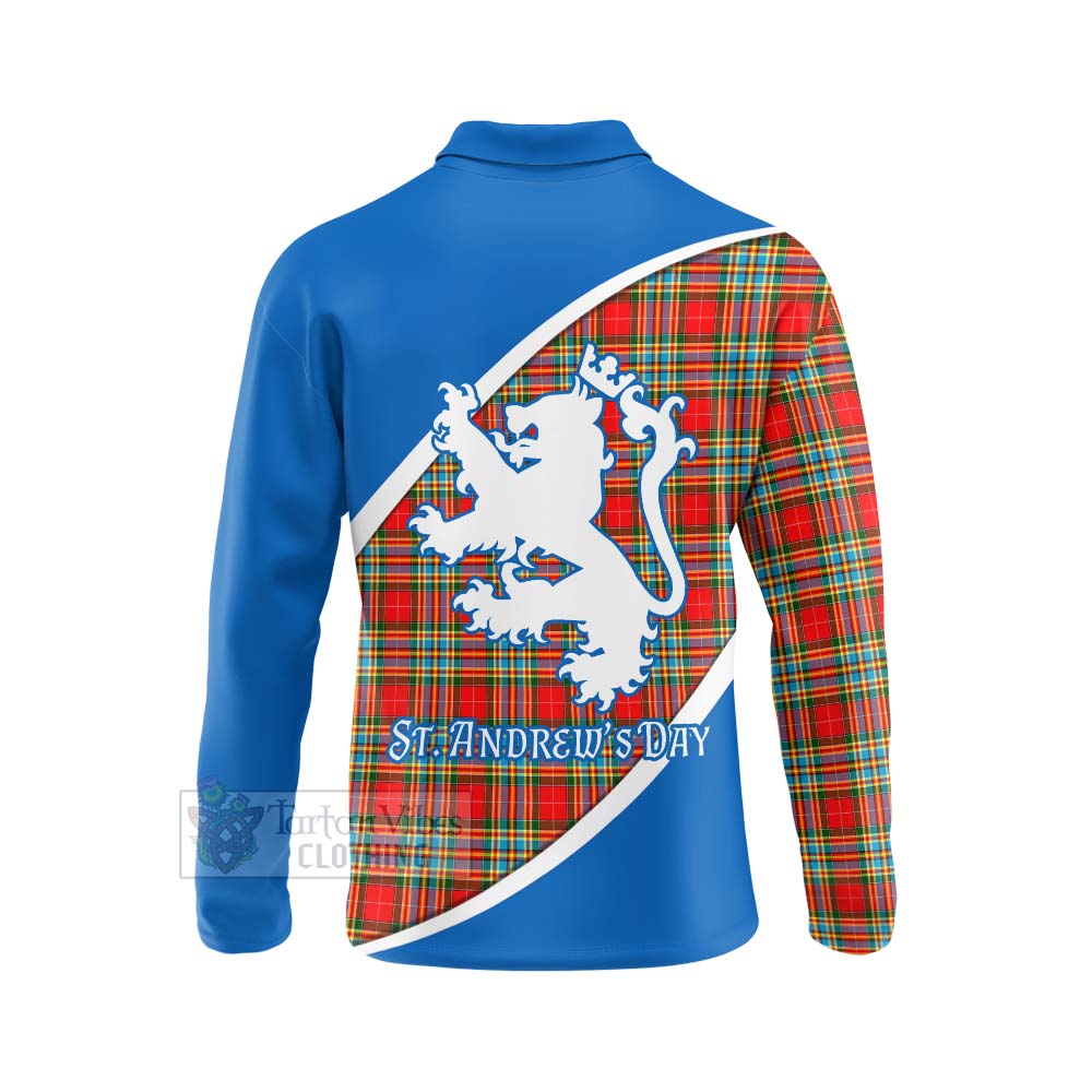 Tartan Vibes Clothing Chattan Family Crest Tartan Long Sleeve Polo Shirt Celebrate Saint Andrew's Day in Style