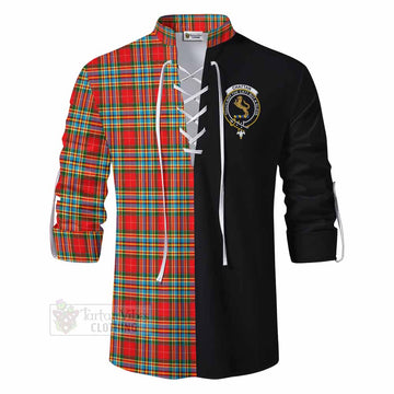 Chattan Tartan Ghillie Kilt Shirt with Family Crest and Half Of Me Style