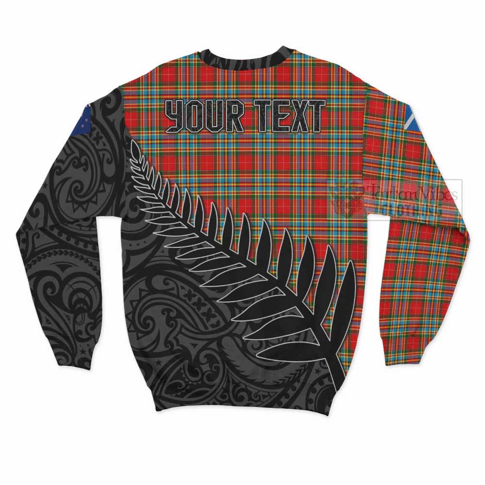 Tartan Vibes Clothing Chattan Crest Tartan Sweatshirt with New Zealand Silver Fern Half Style