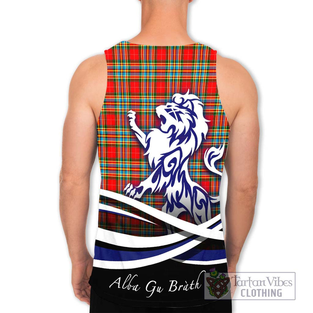 Chattan Tartan Men's Tank Top with Alba Gu Brath Regal Lion Emblem - Tartanvibesclothing Shop