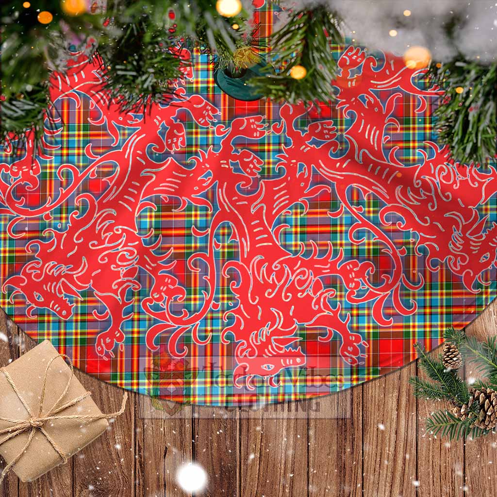 Tartan Vibes Clothing Chattan Tartan Christmas Tree Skirt Lion Rampant Style