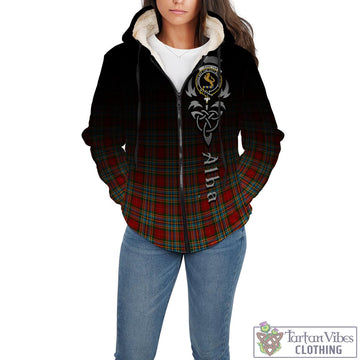 Chattan Tartan Sherpa Hoodie Featuring Alba Gu Brath Family Crest Celtic Inspired