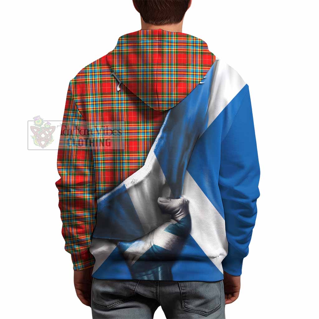 Tartan Vibes Clothing Chattan Tartan Hoodie with Family Crest Scotland Patriotic Style