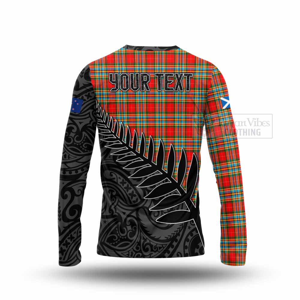 Tartan Vibes Clothing Chattan Crest Tartan Long Sleeve T-Shirt with New Zealand Silver Fern Half Style