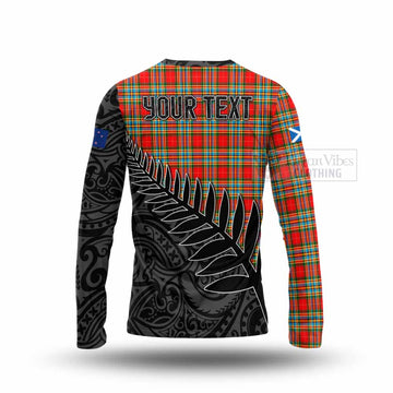 Chattan Crest Tartan Long Sleeve T-Shirt with New Zealand Silver Fern Half Style