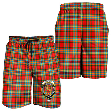 Chattan Tartan Mens Shorts with Family Crest