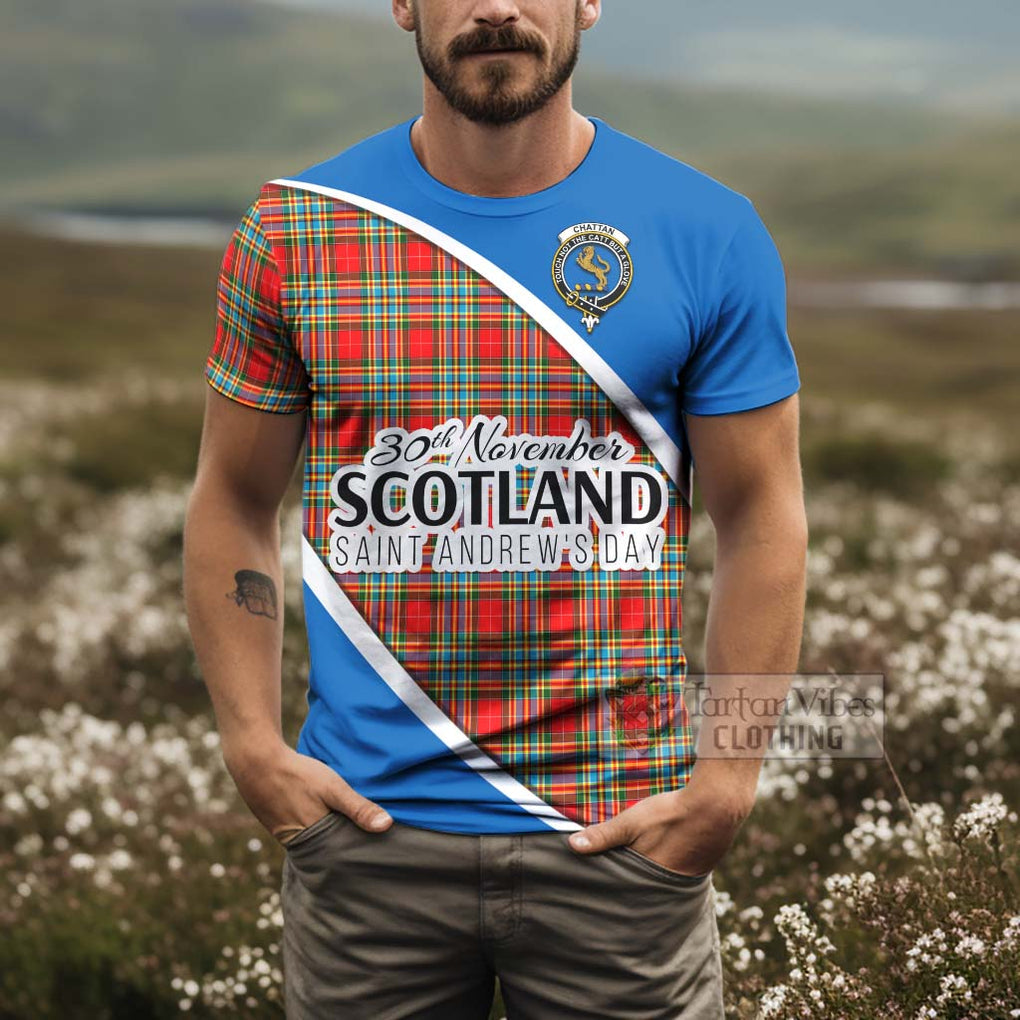 Tartan Vibes Clothing Chattan Family Crest Tartan T-Shirt Celebrate Saint Andrew's Day in Style