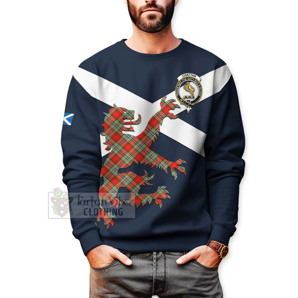 Tartan Vibes Clothing Chattan Tartan Lion Rampant Sweatshirt – Proudly Display Your Heritage with Alba Gu Brath and Clan Name