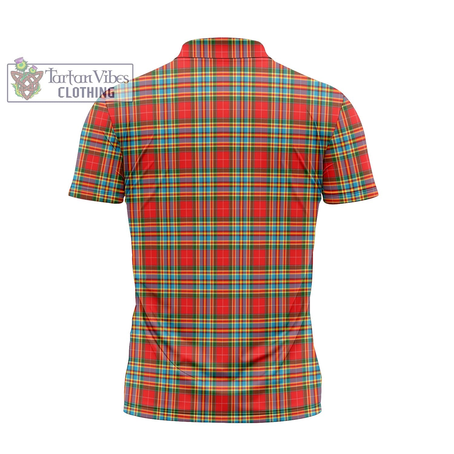 Tartan Vibes Clothing Chattan Tartan Zipper Polo Shirt with Family Crest