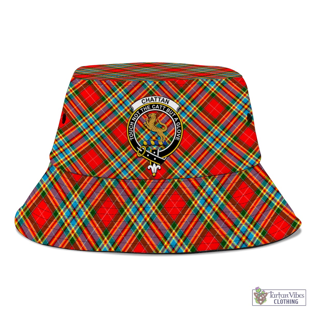 Tartan Vibes Clothing Chattan Tartan Bucket Hat with Family Crest