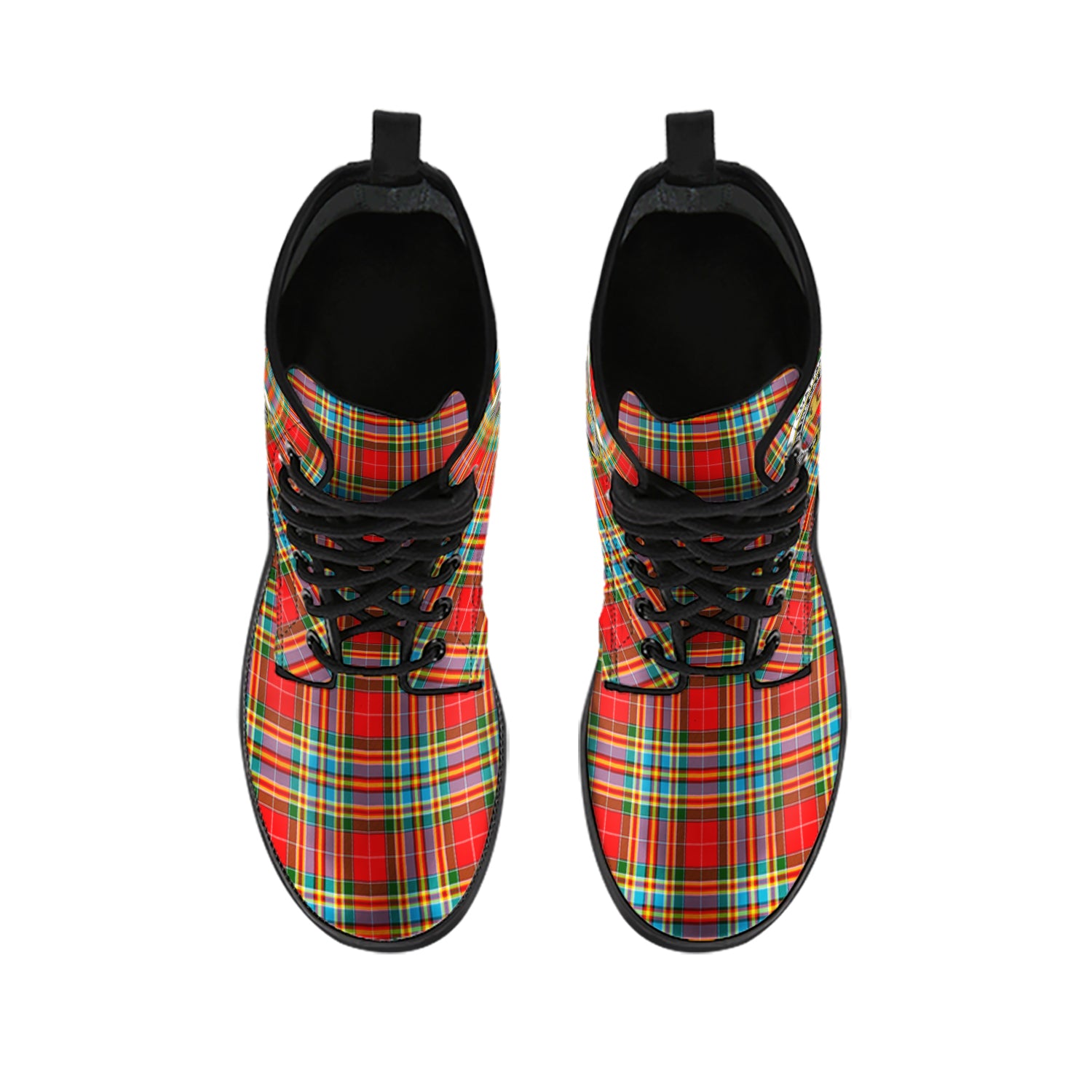 chattan-tartan-leather-boots-with-family-crest