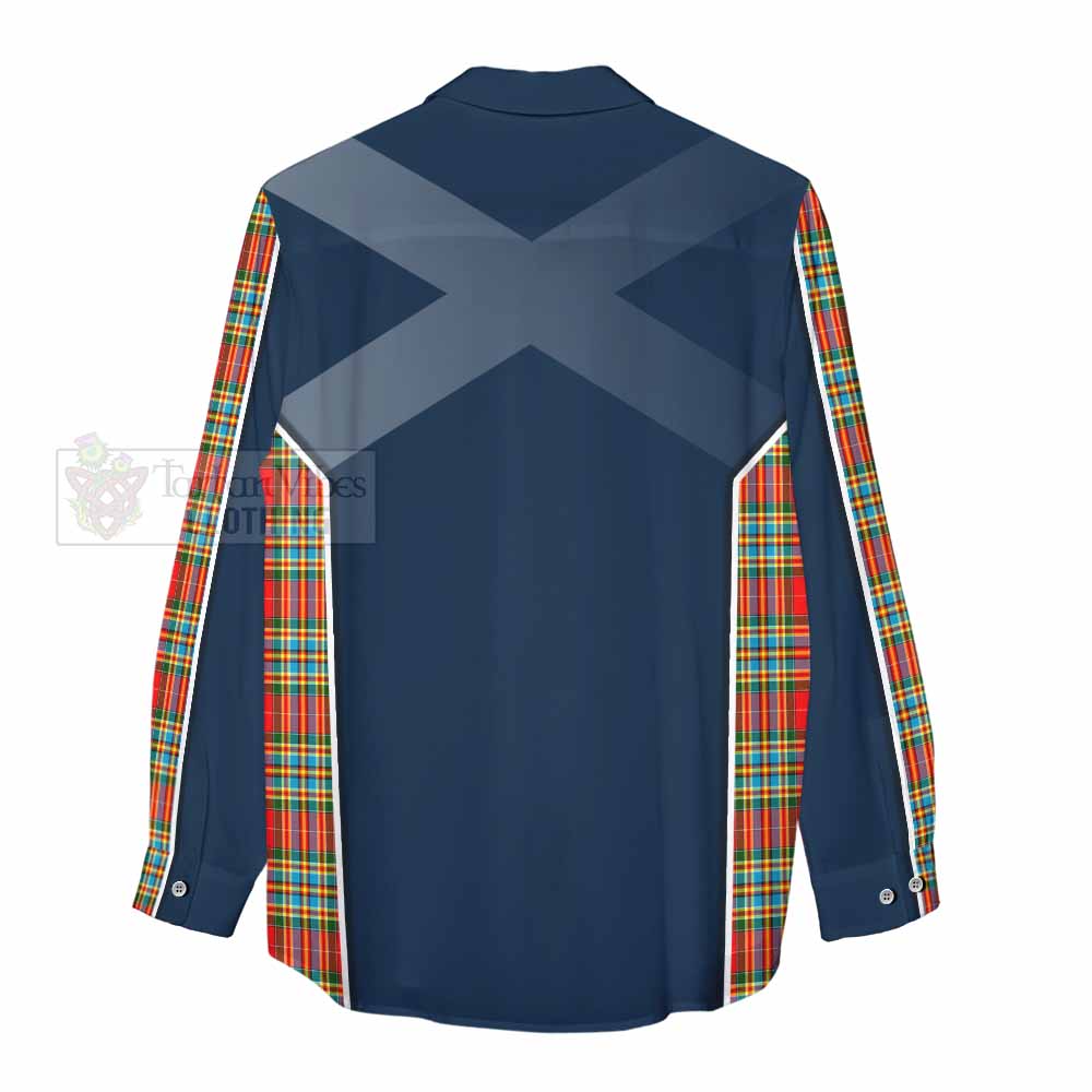 Tartan Vibes Clothing Chattan Tartan Women's Casual Shirt with Family Crest and Lion Rampant Vibes Sport Style