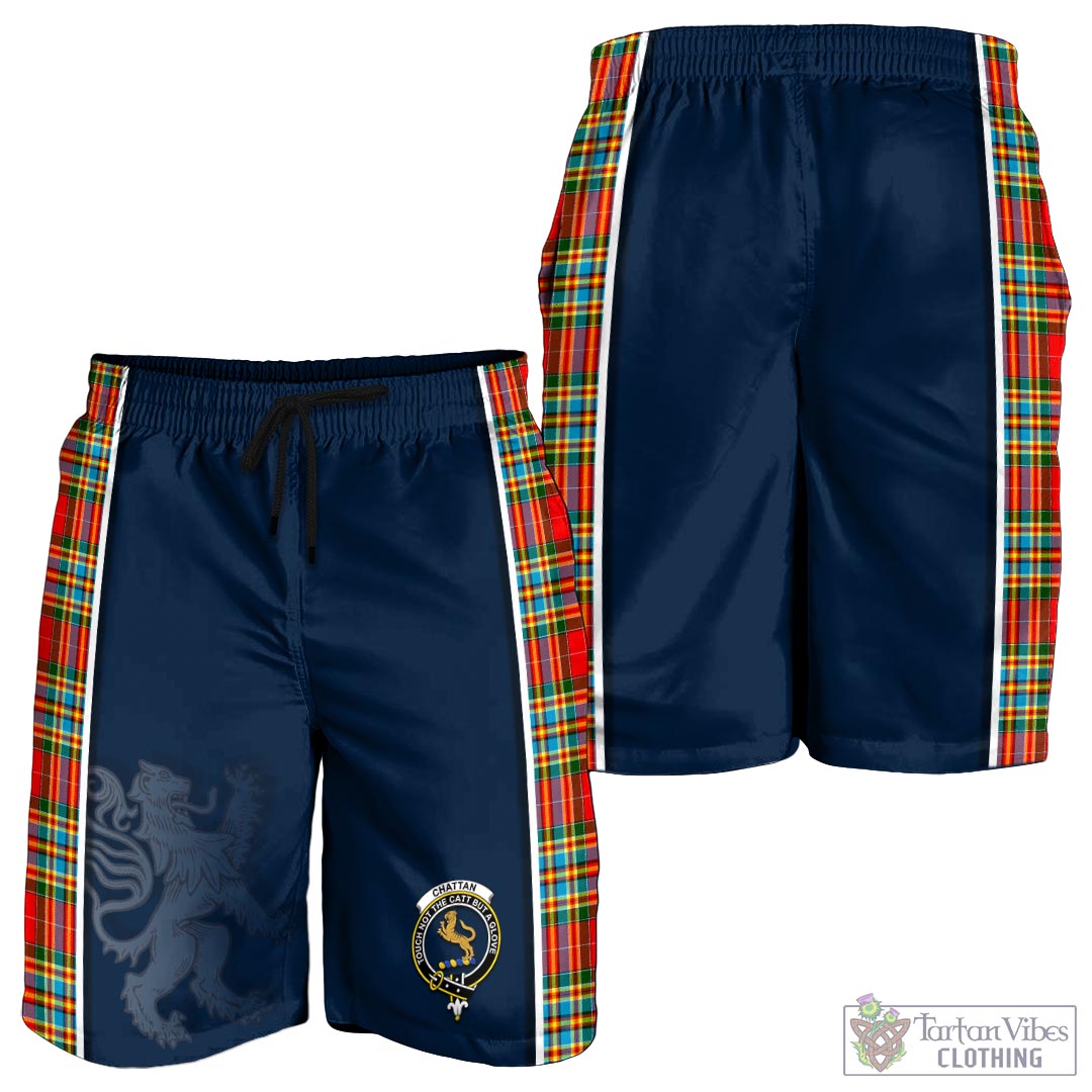 Tartan Vibes Clothing Chattan Tartan Men's Shorts with Family Crest and Lion Rampant Vibes Sport Style