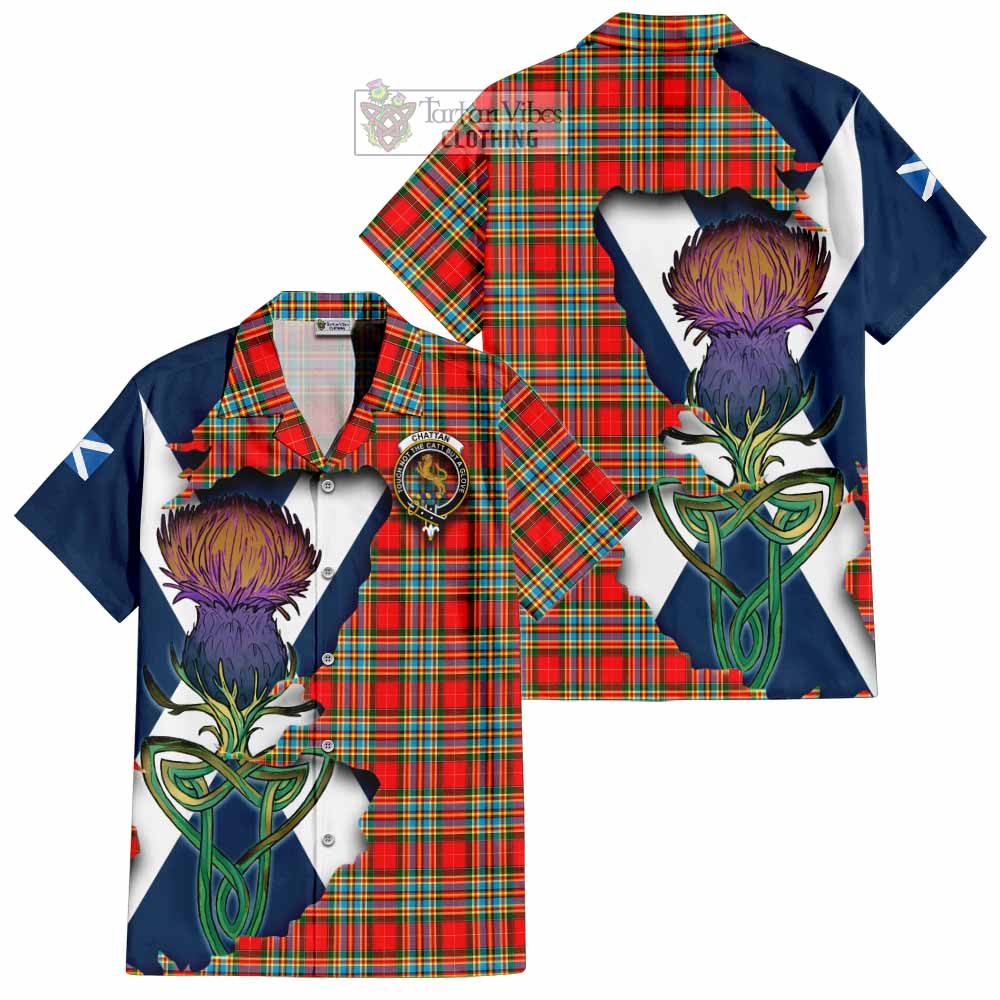 Chattan Tartan Family Crest Hawaiian Shirt Scottish Thistle Celtic Inspired - Tartan Vibes Clothing