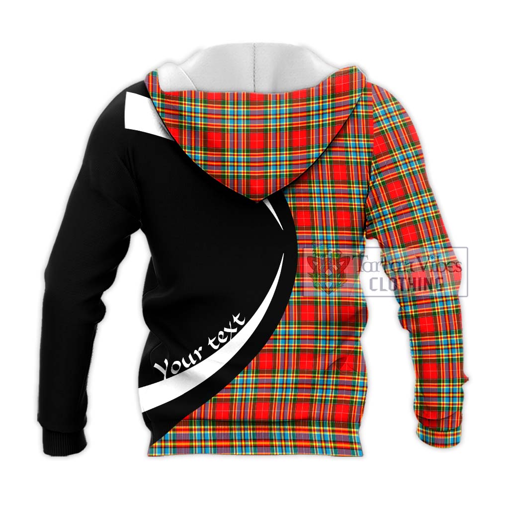 Chattan Tartan Knitted Hoodie with Family Crest Circle Style - Tartan Vibes Clothing