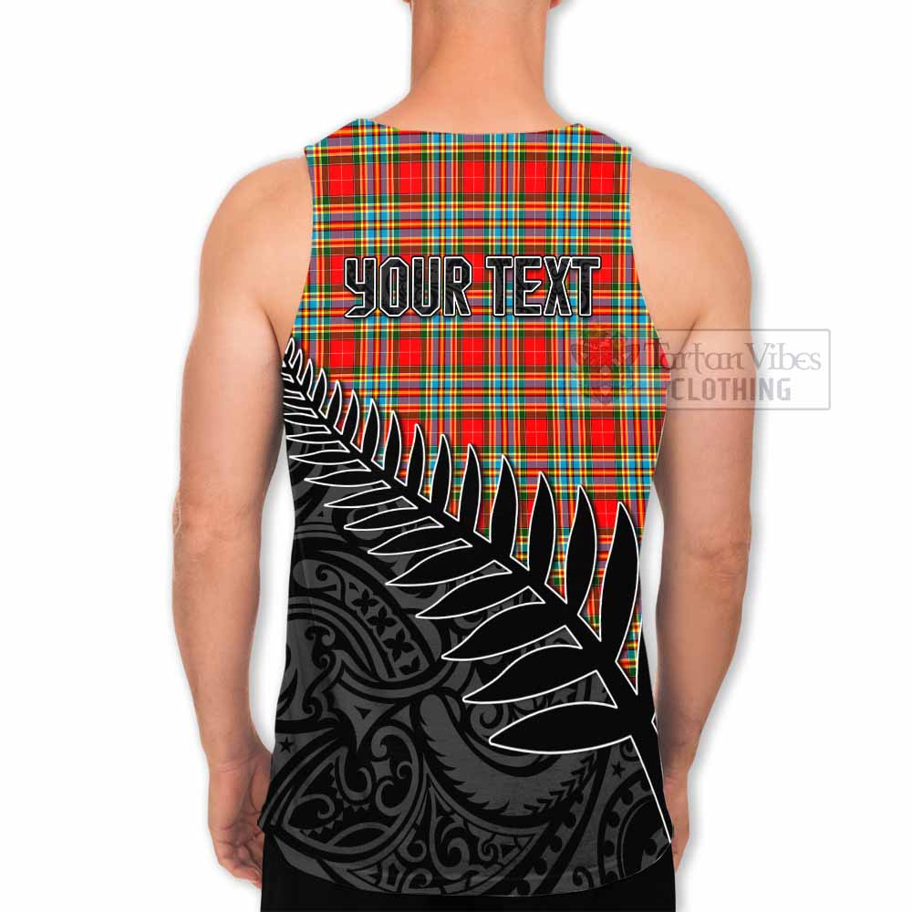 Tartan Vibes Clothing Chattan Crest Tartan Men's Tank Top with New Zealand Silver Fern Half Style