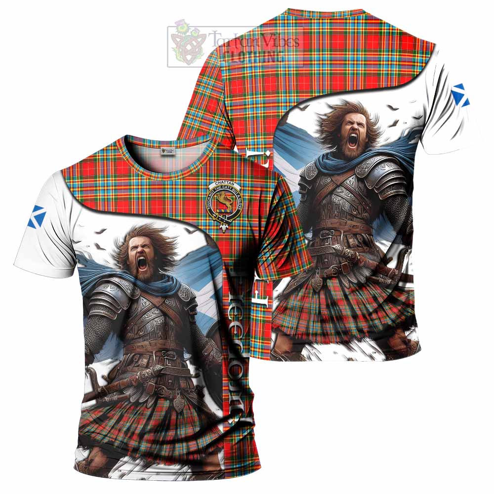 Chattan Crest Tartan T-Shirt Inspired by the Freedom of Scottish Warrior