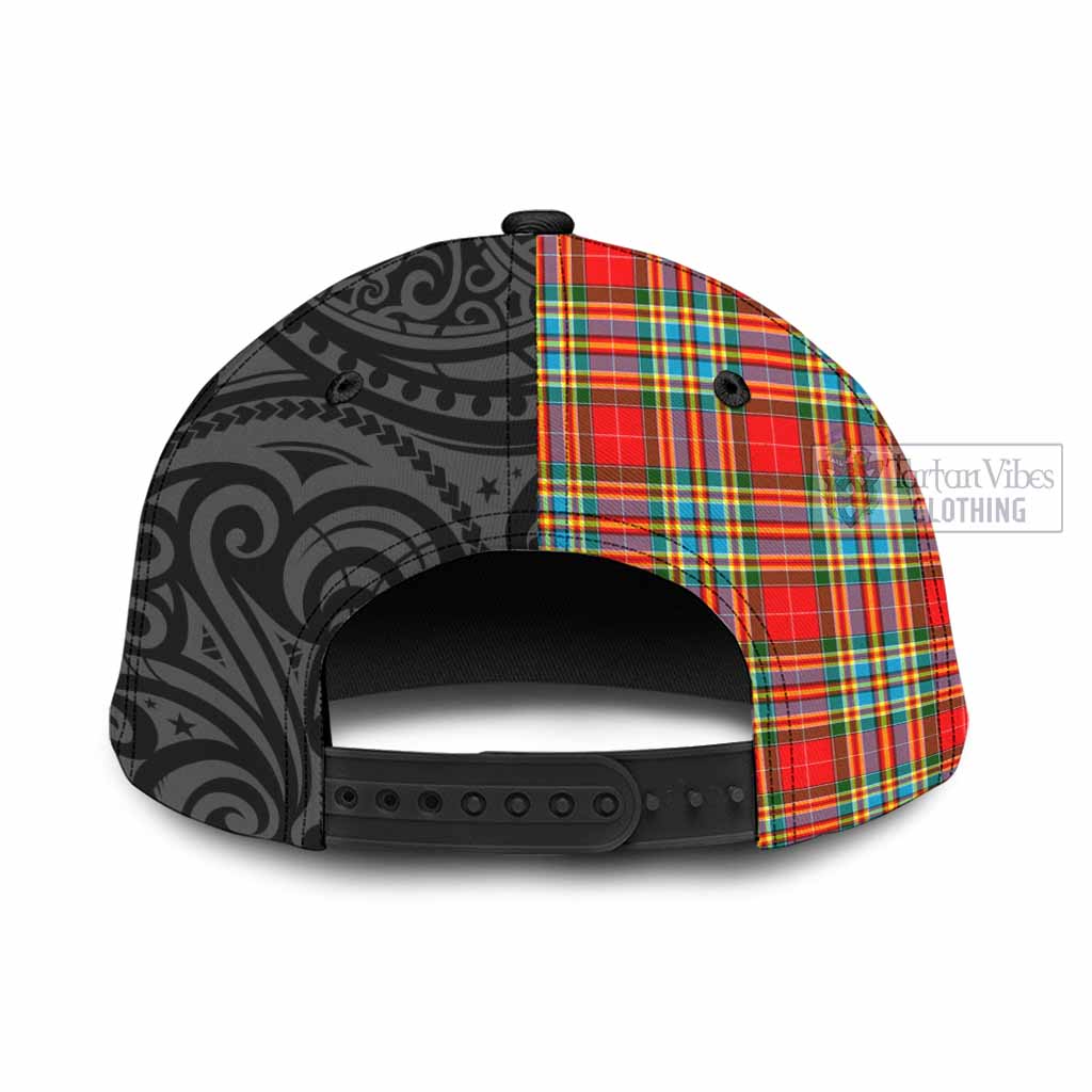 Tartan Vibes Clothing Chattan Tartan Classic Cap with New Zealand Silver Fern Half Style