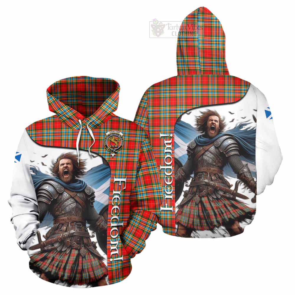 Tartan Vibes Clothing Chattan Crest Tartan Hoodie Inspired by the Freedom of Scottish Warrior