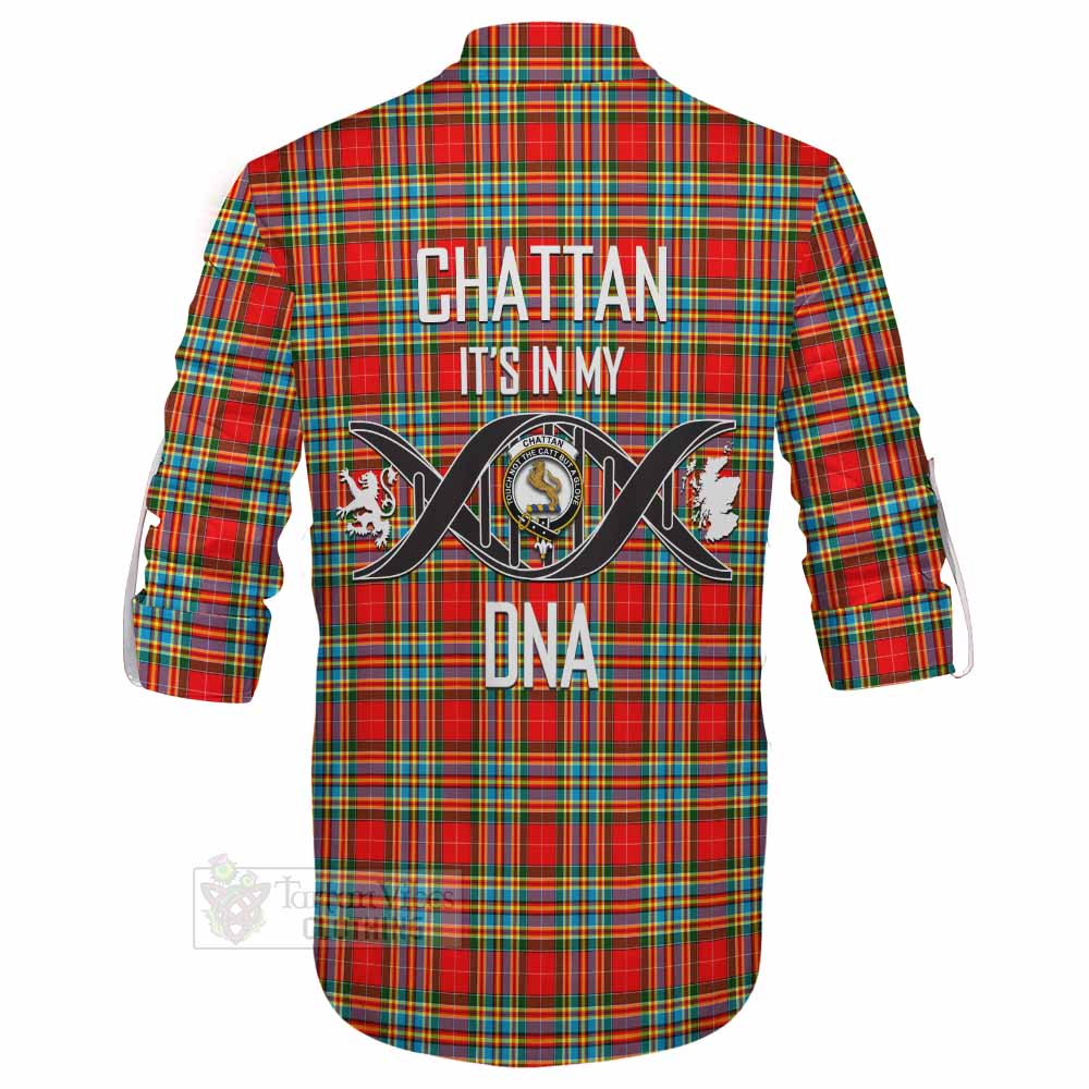 Tartan Vibes Clothing Chattan Tartan Ghillie Kilt Shirt with Family Crest DNA In Me Style