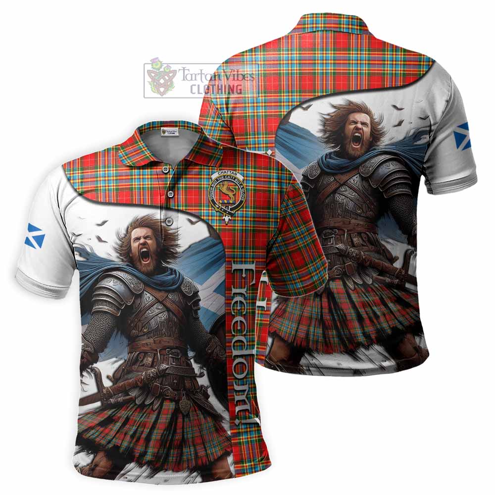 Tartan Vibes Clothing Chattan Crest Tartan Polo Shirt Inspired by the Freedom of Scottish Warrior