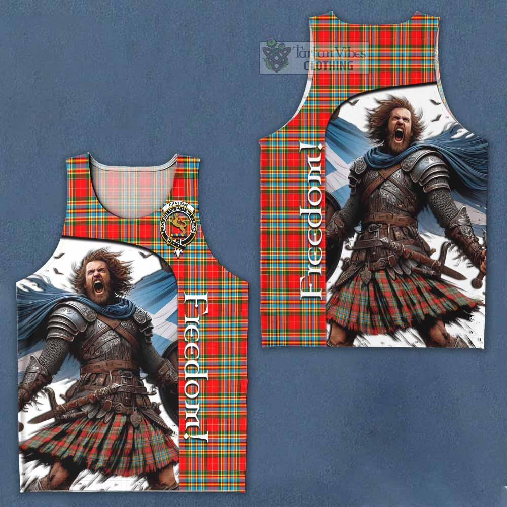 Tartan Vibes Clothing Chattan Crest Tartan Men's Tank Top Inspired by the Freedom of Scottish Warrior