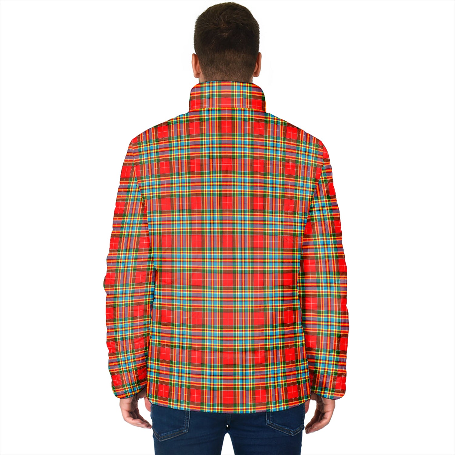 Chattan Tartan Padded Jacket with Family Crest - Tartan Vibes Clothing