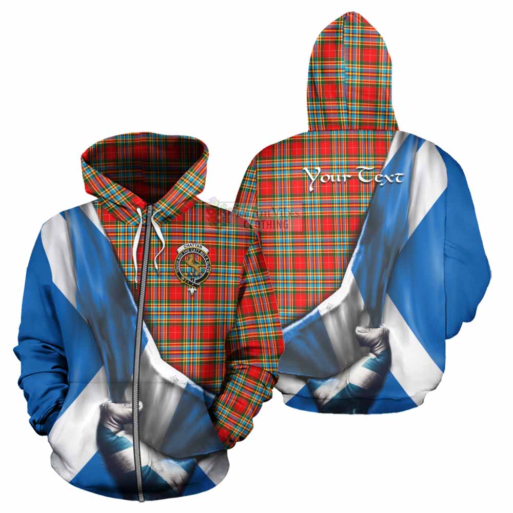 Tartan Vibes Clothing Chattan Tartan Hoodie with Family Crest Scotland Patriotic Style