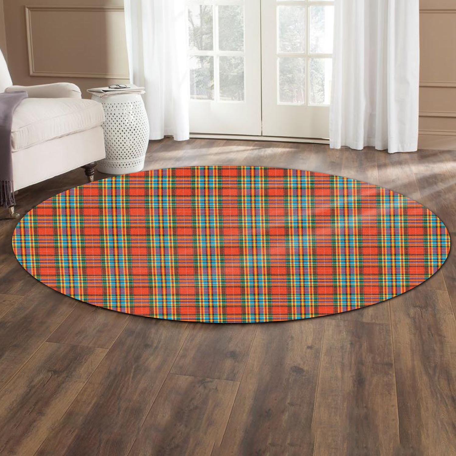 Chattan Tartan Round Rug - Tartanvibesclothing