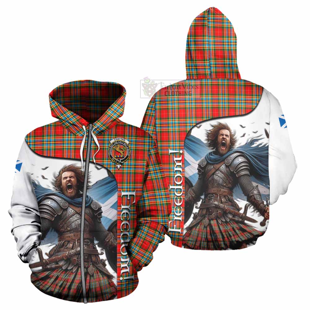 Tartan Vibes Clothing Chattan Crest Tartan Hoodie Inspired by the Freedom of Scottish Warrior