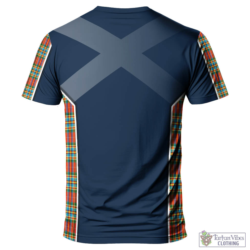 Tartan Vibes Clothing Chattan Tartan T-Shirt with Family Crest and Scottish Thistle Vibes Sport Style