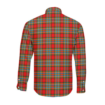 Chattan Tartan Long Sleeve Button Up Shirt with Family Crest