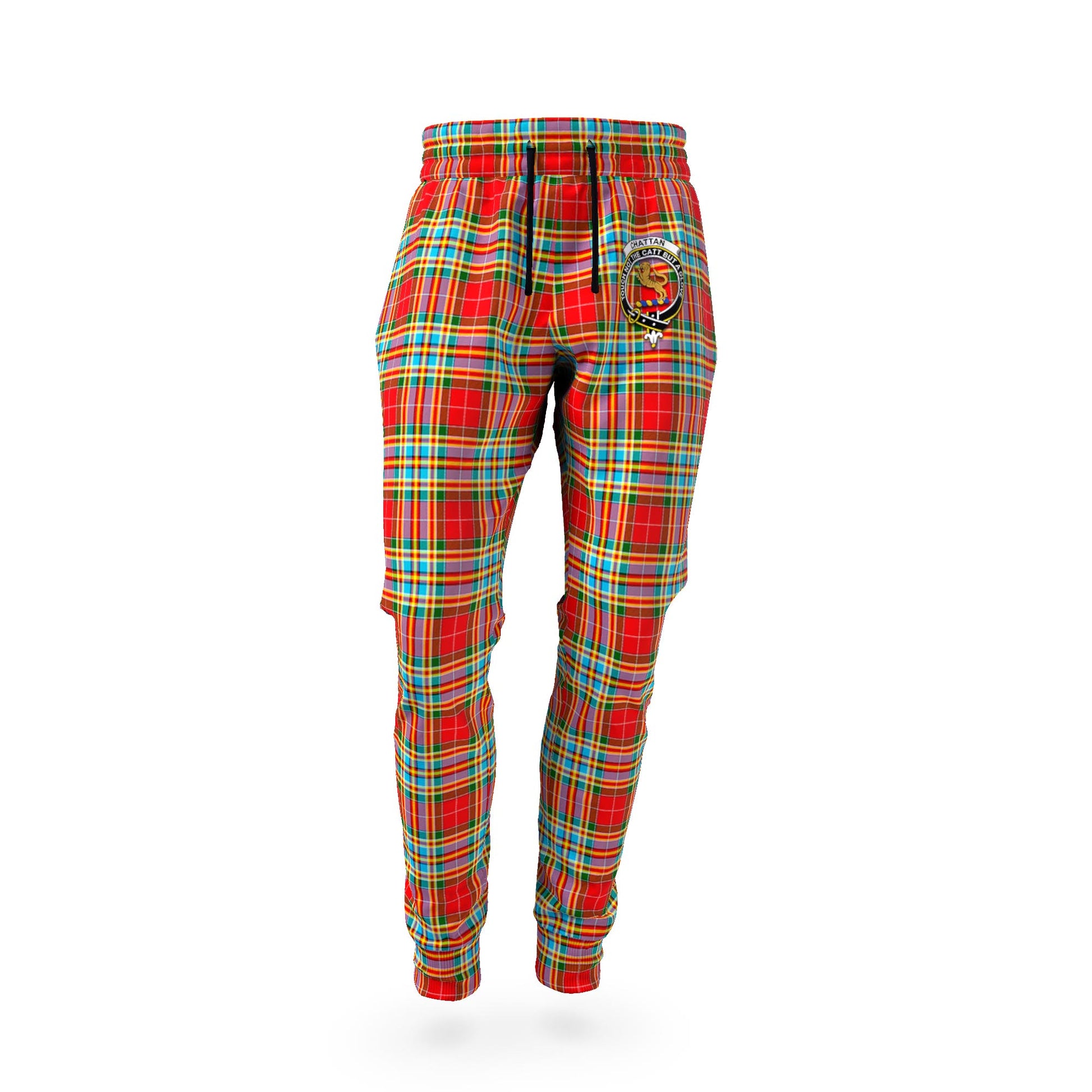 Chattan Tartan Joggers Pants with Family Crest - Tartanvibesclothing