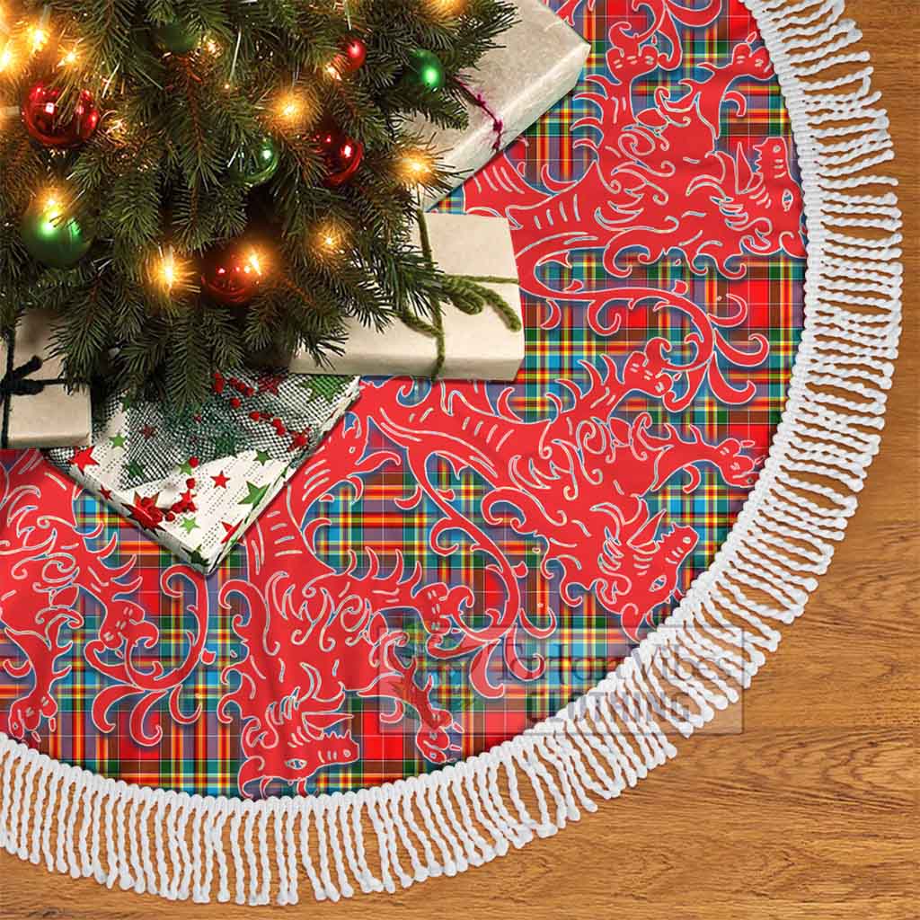 Tartan Vibes Clothing Chattan Tartan Christmas Tree Skirt Lion Rampant Style