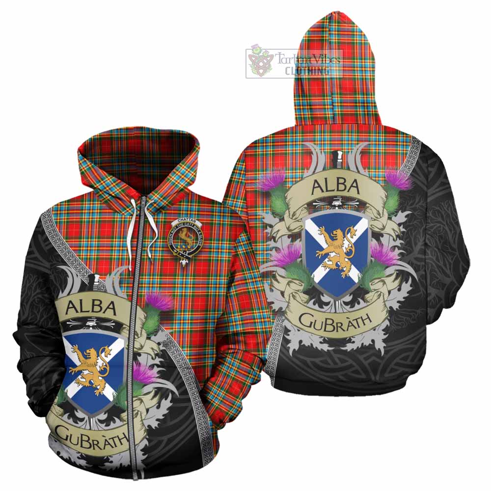 Chattan Tartan Family Crest Hoodie Lion Rampant Royal Thistle Shield Celtic Inspired Zip Hoodie - Tartan Vibes Clothing